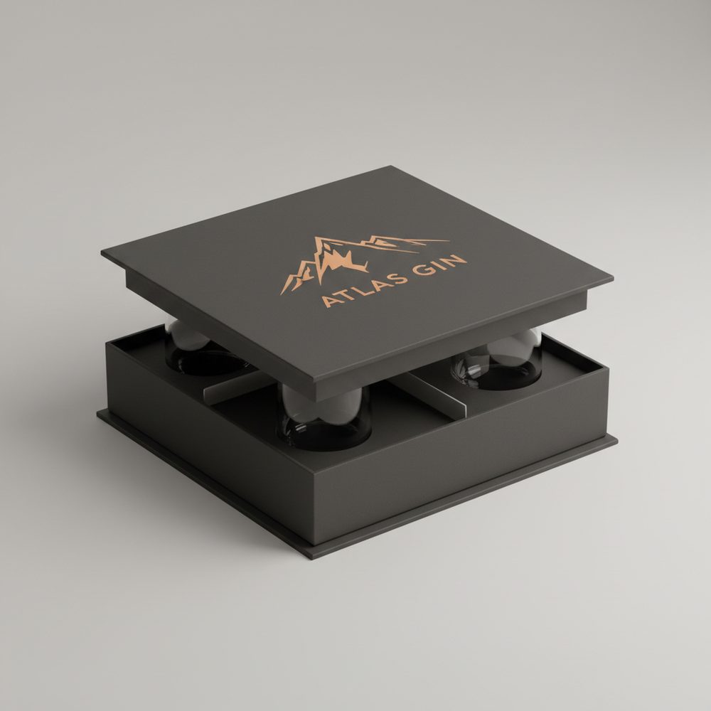 Coffret spiritueux à cloisons